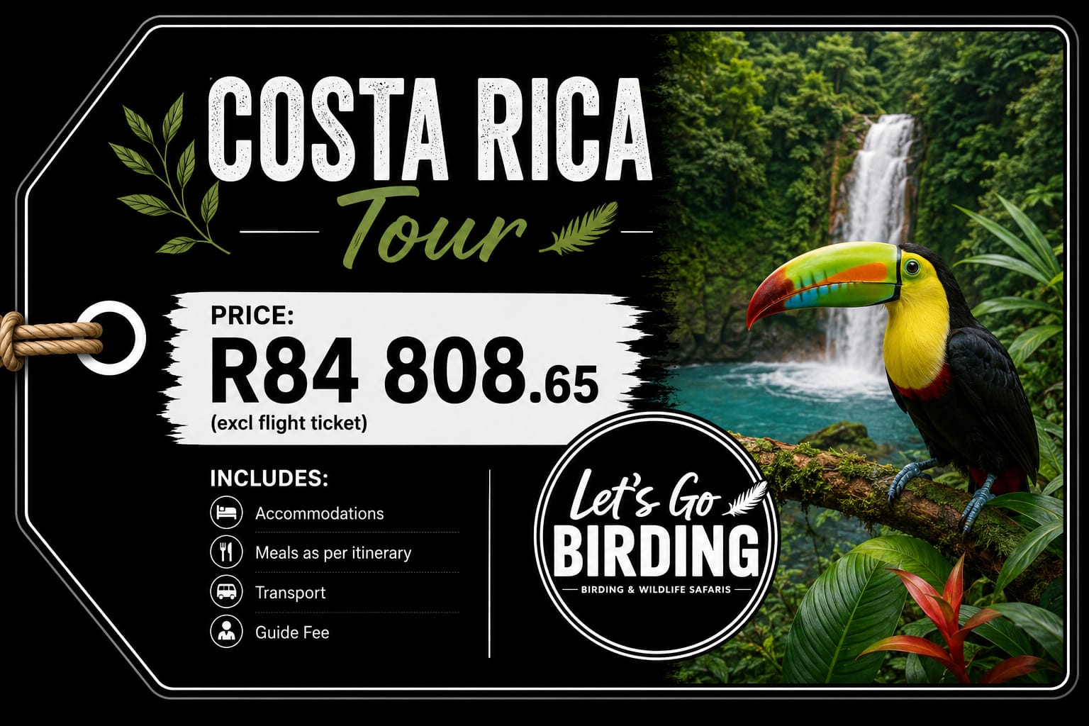 Lets go birding Costa rica tour 2027
