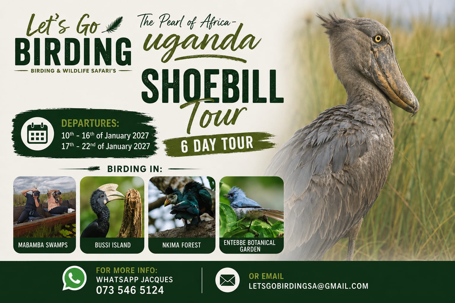 Uganda Shoebill Tour: Let's go Birding 2027