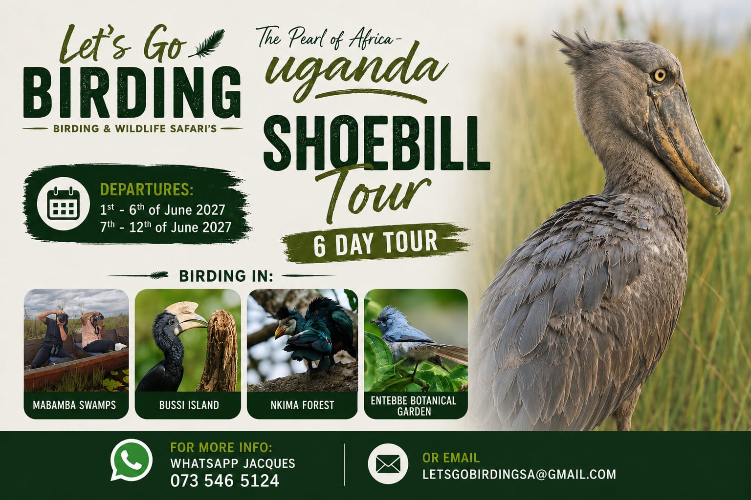 Uganda Shoebill Tour: Let's go Birding 2027