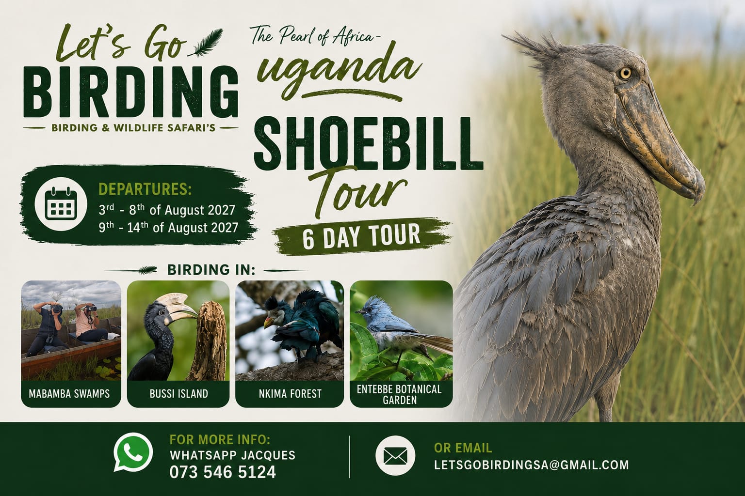 Uganda Shoebill Tour: Let's go Birding 2027